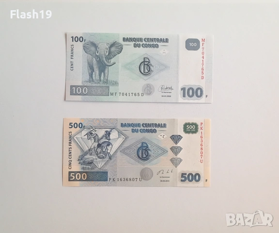 ⭐ Конго 100 франка 2022 / 500 франка 2013 (виж описанието)