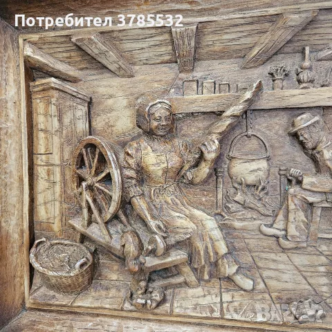 картина дърворезба , снимка 2 - Антикварни и старинни предмети - 55334542