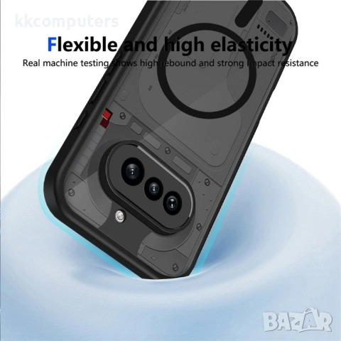 Магнитен Матов Калъф за Nothing Phone (4a) - PC+TPU, 1.5mm защита, Airbag, Черен, снимка 6 - Калъфи, кейсове - 54087427