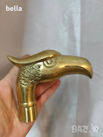 Бронзова дръжка за бастун -орлова глава-масивна
