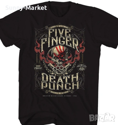 Рок тениски Five finger death punch , файв фингър дет пънч, мъжки дамски и детски тениски модели , снимка 2 - Тениски - 54543822