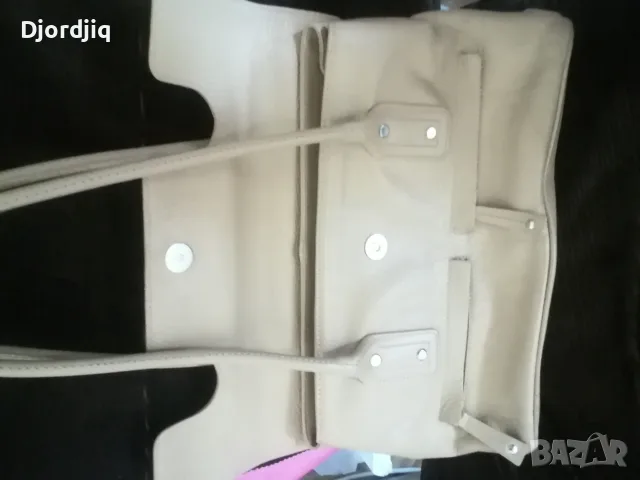 Бежова чанта от естествена кожа, снимка 4 - Чанти - 55677247