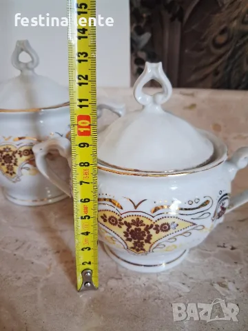 Порцеланови захарници "Златна Изида" 2 бр., снимка 5 - Сервизи - 55444627
