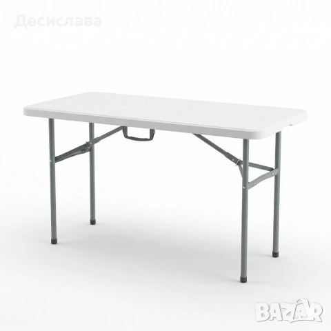 Сгъваема правоъгълна градинска маса, бяла - 181.5 × 74 × 74 см, снимка 6 - Други - 54378566