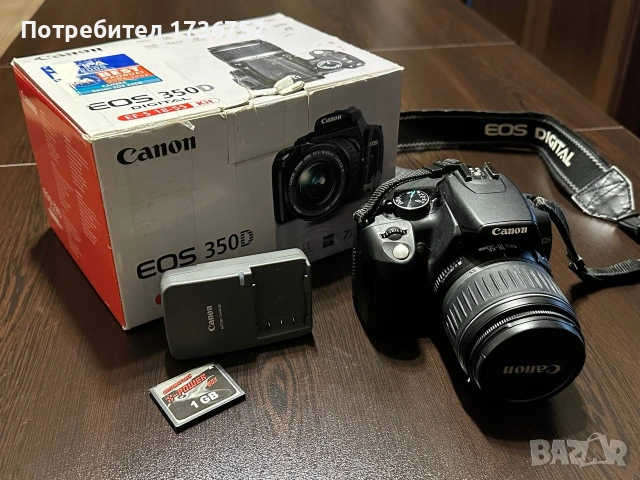 Фотоапарат Canon 350D с китов обектив Canon EF-S 18-55mm
