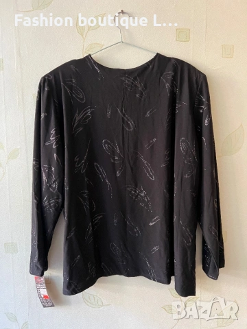 Нова с етикет черна дамска блуза с блестящ десен 🖤 Налични размери L , XL , XXL 🖤, снимка 7 - Блузи с дълъг ръкав и пуловери - 54691705