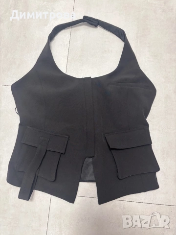 Zara Нов дамски елек/топ с халтер деколте, снимка 5 - Корсети, бюстиета, топове - 54827490