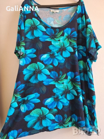 СТРАХОТНА ТУНИКА ЕФЕКТНИ ЦВЕТОВЕ 4XL-5XL, снимка 2 - Туники - 54813857