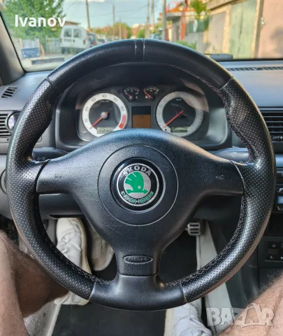 Трилъчов кожен волан за Skoda Octavia mk1, Fabia mk1 ергономичен #волан за шкода 