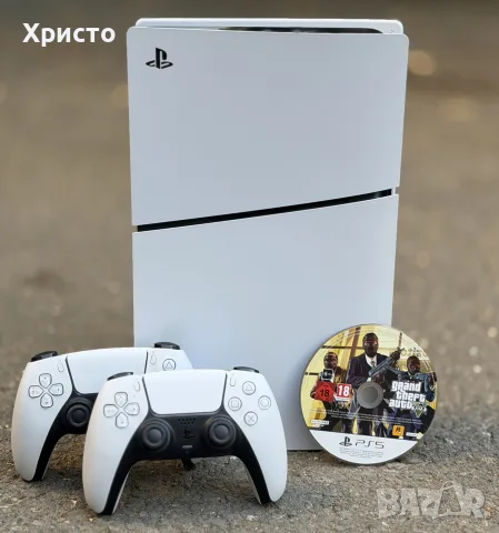 ПЕРФЕКТНА!!! Конзола Sony PlayStation 5 Slim Disc Edition, 1TB + 2 оригинални DualSense + GTA V