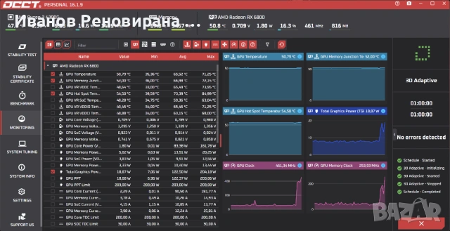 Видео карта AMD Radeon RX 6800 Reference, 16GB GDDR6, снимка 7 - Видеокарти - 54793780