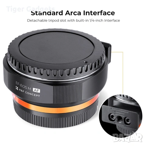 K&F Concept KF06.464 EF-EOS M адаптер с автофокус – Canon EF/EF-S към Canon EOS M, снимка 4 - Обективи и филтри - 54450960