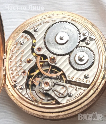 Изключително Рядък Модел Джобен Часовник HAMILTON 1890те г. , снимка 7 - Антикварни и старинни предмети - 54369293
