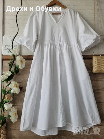 Бяла лятна рокля памучна материя , снимка 11 - Рокли - 54235168