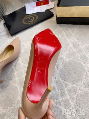 Christian Louboutin Kate 85 Patent Pumps – Nude Beige, снимка 8 - Дамски обувки на ток - 55417805
