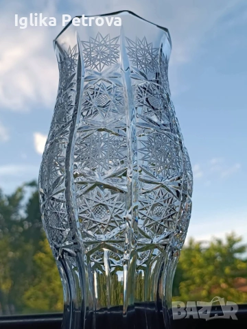 Кристина ваза Бохемия, снимка 4 - Антикварни и старинни предмети - 54758406