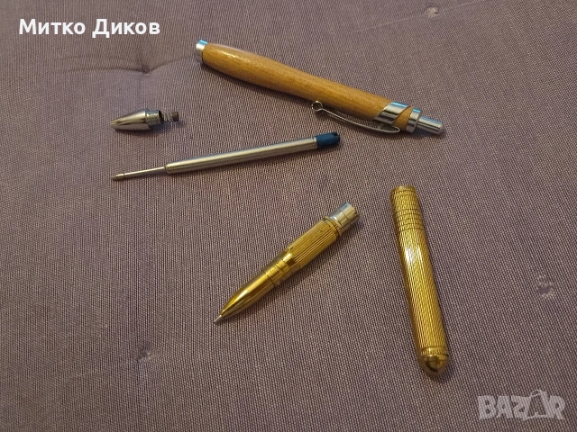 Бамбукова химикалка нова и метални ролер златиста ролер, снимка 4 - Ученически пособия, канцеларски материали - 55189759