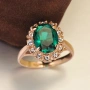 💍 24K Златно Покритие ✨️Дамски Пръстени 💍с Циркон💎 – Зелен, Син, Червен | Лимитирана Серия ⚜️✨️, снимка 5