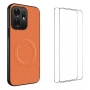 WANLONFENG TQ1 Магнитен Калъф за Honor X6d 5G - PC+TPU, Карбон текстура, 2 стъкла, снимка 5