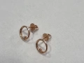 Златни обеци с ковани камъни, снимка 4