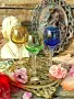 5 броя Цветни кристални чаши-италиански , снимка 7