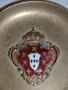 Декоративен бронзов съд /чинийка с релефен емайлиран герб, хералдика, снимка 1
