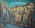 Картина, изглед от В. Търново, худ. Й.Сираков, 1998 г., снимка 2