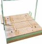 Детски дървен пясъчник 120 см | Въртящ се навес 360° и пейки | PraktiHome, снимка 6