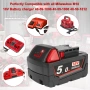 P0WER ELEKTR0 2 x 5.0Ah литиево-йонна батерия за инструменти Milwaukee M18 18V, снимка 3