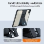 XUNDD калъф за Infinix Xpad – TPU+PC, кожена подставка, Airbag технология, скрийн протектор, черен, снимка 5