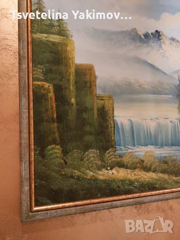 Голяма Ръчно Рисувана Картина (60x120 см) с ЧИСТО НОВА Модерна Рамка, снимка 3 - Картини - 55346174