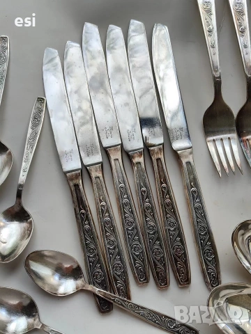 Посребрени руски прибори , снимка 7 - Антикварни и старинни предмети - 54119546