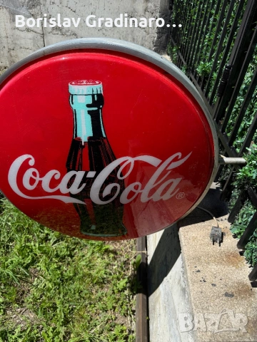 Светеща Кръгла рекламна табела на Coca-Cola 70 см., снимка 3 - Друга електроника - 54734514