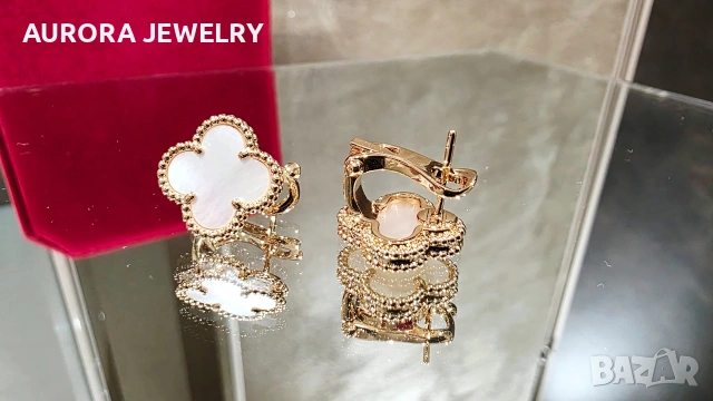 Van Cleef & Arpels VCA Rose Gold Mother of Pearl Vintage Alhambra Clips Дамски Обеци, снимка 2 - Обеци - 54312899