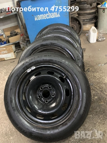 Джанти от VW 5x100 15" с летни гуми+ тасове