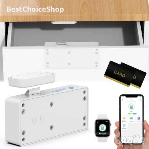 Интелигентна ключалка за шкаф, скрита RFID ключалка за чекмеджета, Bluetooth