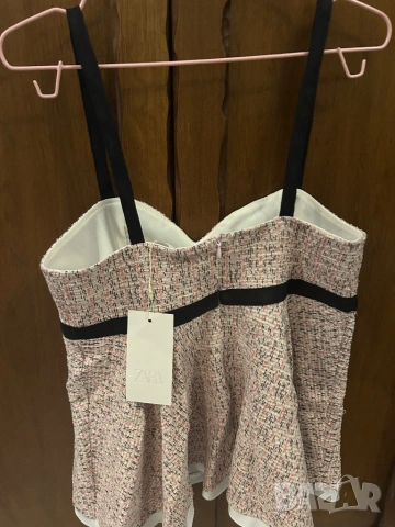 Бюстие в розово и черно Zara, снимка 3 - Корсети, бюстиета, топове - 54718823