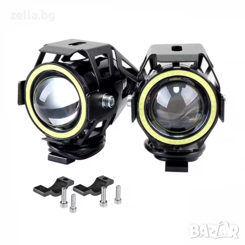 LED прожектор за мотоциклет U7 Angel Eyes 15W 3000lm 12-85V – Универсален фар за мотор, ATV 10116, снимка 16 - Друга електроника - 54658345