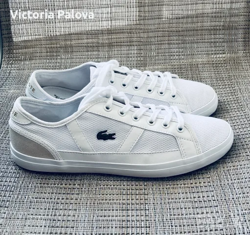 Леки бели маратонки/сникърси LACOSTE оригинал, стелка 24,5см