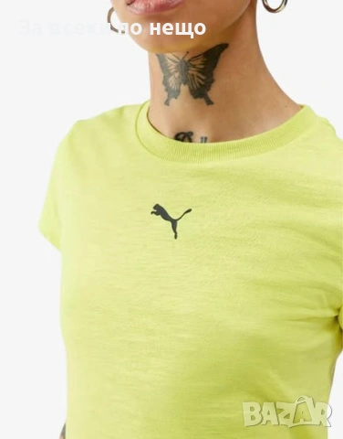 PUMA Dare To Baby Tee Yellow Дамска Жълта Тениска👚Дамска Блуза С Къс Ръкав Код P2635, снимка 4 - Тениски - 54936428