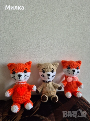 Ръчно изработена играчка - Коте, снимка 2 - Плюшени играчки - 53197548