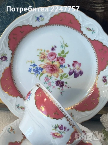 Троен сет порцелан 230 мл, снимка 2 - Антикварни и старинни предмети - 54179570