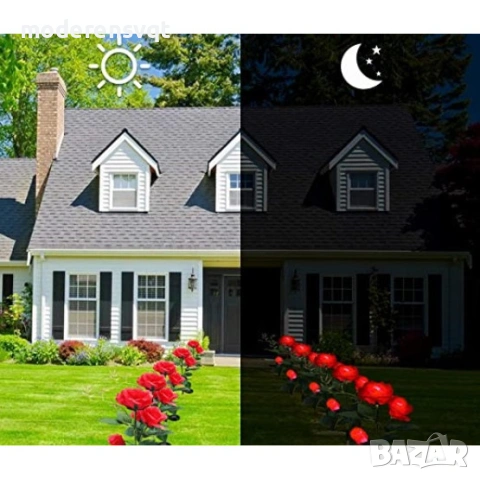 Градинска соларна лампа Роза, снимка 2 - Соларни лампи - 54114162