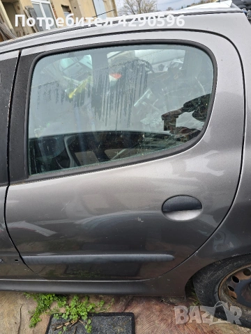 Врата задна лява за Peugeot 206 / Пежо 206 тъмно сива 