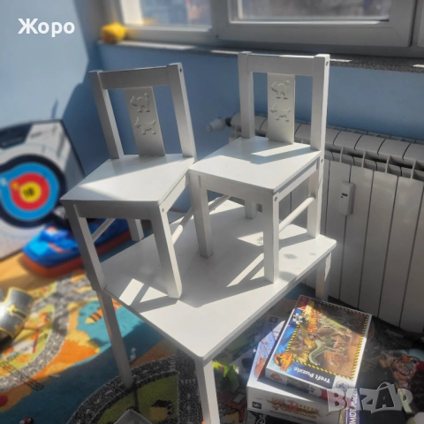 Детска масичка с 2 столчета, снимка 3 - Мебели за детската стая - 54173649