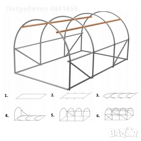 Градиснка оранжерия New Solution - отлична защита за вашите култури 3 х 2 х 2м, снимка 4 - Оранжерии - 55137000
