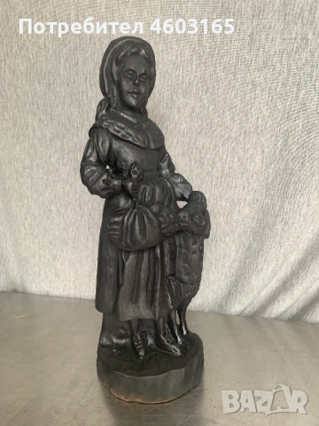 стара дървена фигура статуетка , снимка 6 - Статуетки - 54400061