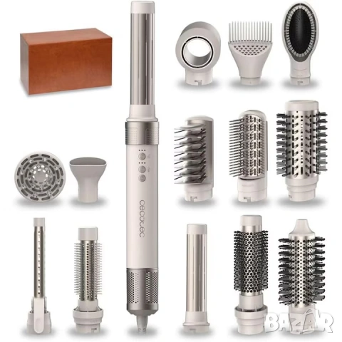 Маша Multistyler Cecotec Bamba CeramicCare 14 в 1 AirGlam маша, плоча за изправяне и маша с Coanda т