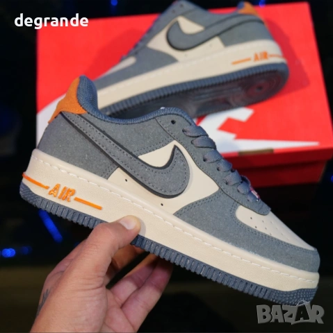  👟Мъжки Маратонки Nike Air Force 1 сиво с оранжево 36 37 39 номер, снимка 2 - Маратонки - 54744539