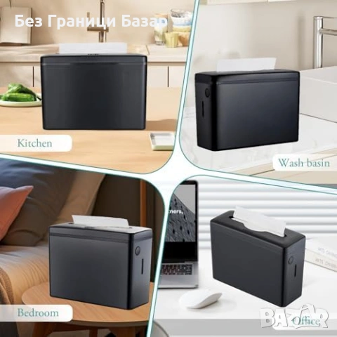 Нов Черен диспенсър за салфетки и хартиени кърпи с голям капацитет за баня кухня, снимка 7 - Други стоки за дома - 54092885